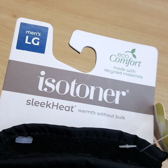 ISOTONER Gloves Mens Large Black Lined Insulated Water Repellant Touchscreen - Picture 4 of 6